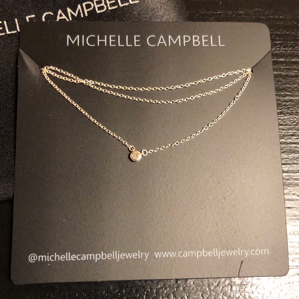 Diamond Bezel Sterling Silver Necklace